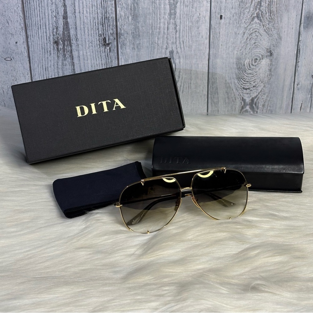 DITA talon titanium unisex 18k gold plated aviator